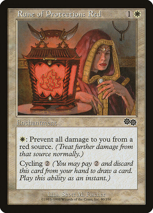 Rune of Protection: Red (40) - Urza's Saga - Game On