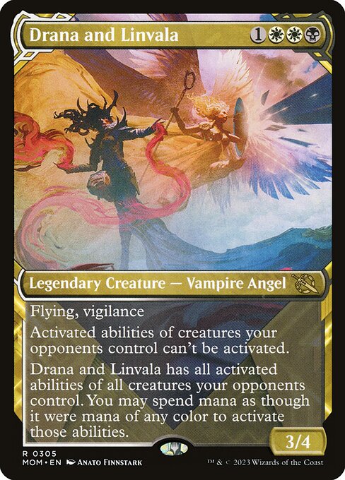Drana and Linvala (305) - SHOWCASE - FULL ART - March of the Machine - Game On