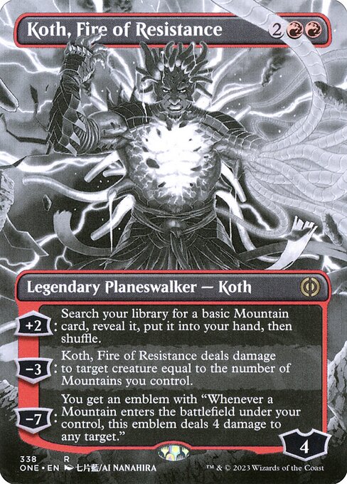 Koth, Fire of Resistance (338) - BORDERLESS (Foil) - Phyrexia: All Will Be One - Game On