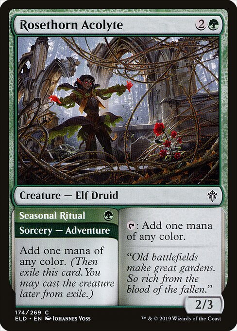 Rosethorn Acolyte // Seasonal Ritual (174) - Throne of Eldraine - Game On
