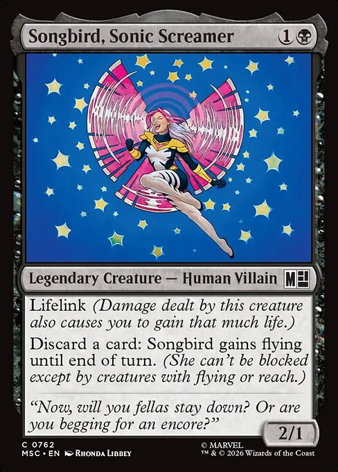 Songbird, Sonic Screamer (762) - Marvel Super Heroes Commander - Game On