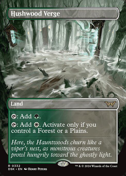 Hushwood Verge (332) - BORDERLESS - FULL ART (Foil) - Duskmourn: House of Horror - Game On