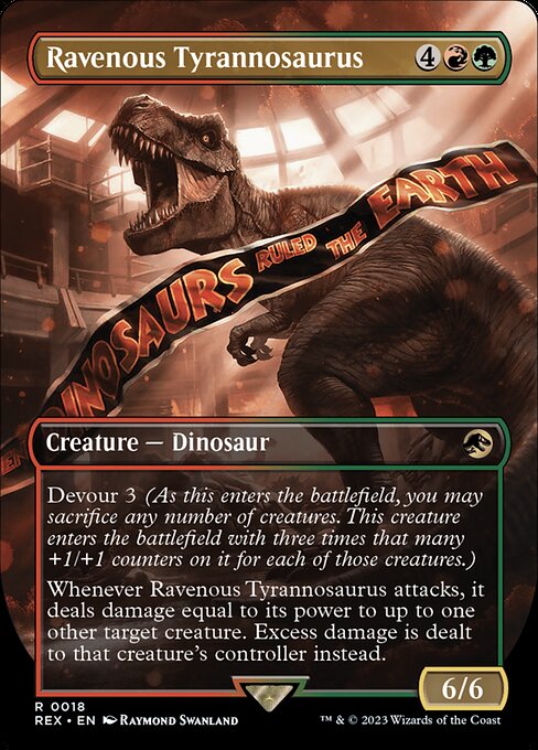 Ravenous Tyrannosaurus (18) - BORDERLESS - FULL ART - Jurassic World Collection - Game On