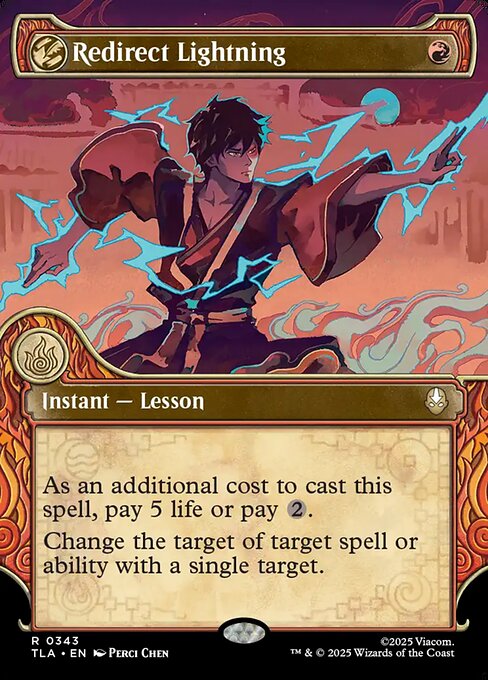 Redirect Lightning (343) - BORDERLESS (Foil) - Avatar: The Last Airbender - Game On