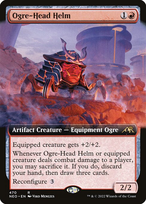 Ogre-Head Helm (470) - EXTENDED ART (Foil) - Kamigawa: Neon Dynasty - Game On