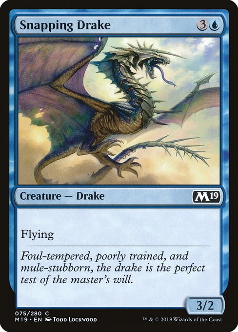 Snapping Drake (75) (Foil) - Core Set 2019 - Game On