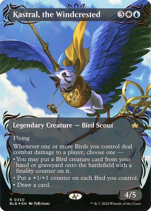 Kastral, the Windcrested (350) - BORDERLESS (Foil) - Bloomburrow - Game On