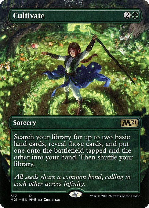 Cultivate (317) - BORDERLESS - FULL ART - Core Set 2021 - Game On