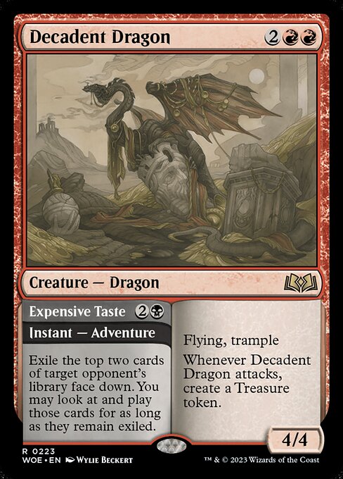 Decadent Dragon // Expensive Taste (223) (Foil) - Wilds of Eldraine - Game On