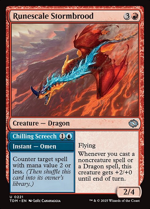 Runescale Stormbrood // Chilling Screech (221) (Foil) - Tarkir: Dragonstorm - Game On