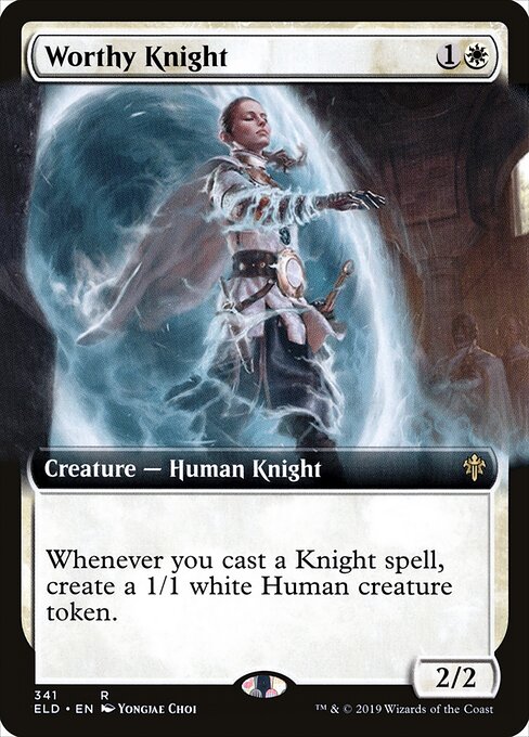 Worthy Knight (341) - EXTENDED ART - Throne of Eldraine - Game On