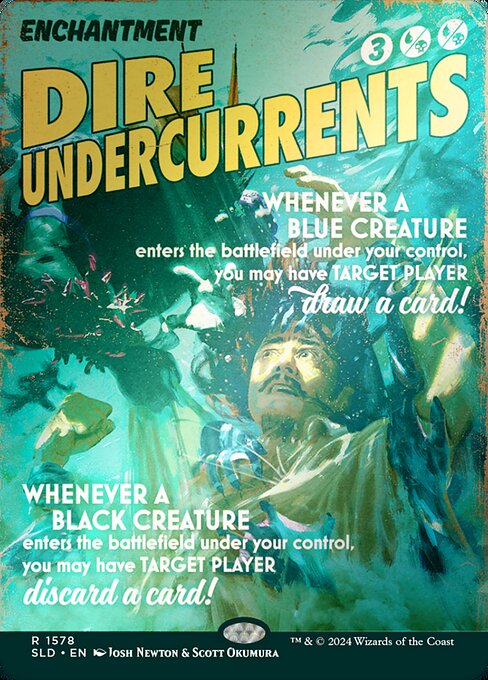 Dire Undercurrents (1578★) - BORDERLESS - FULL ART (Foil) - Secret Lair Drop - Game On
