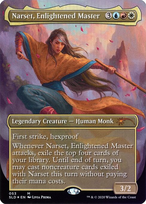 Narset, Enlightened Master (53) - BORDERLESS - FULL ART (Foil) - Secret Lair Drop - Game On