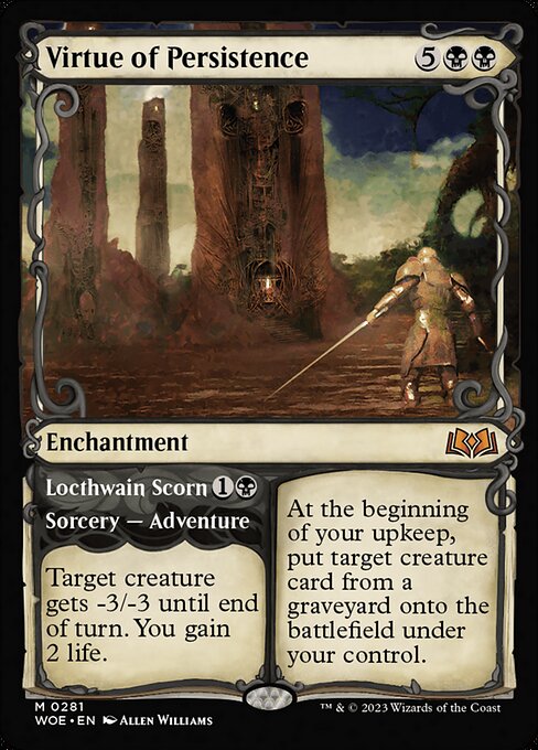 Virtue of Persistence // Locthwain Scorn (281) - SHOWCASE (Foil) - Wilds of Eldraine - Game On