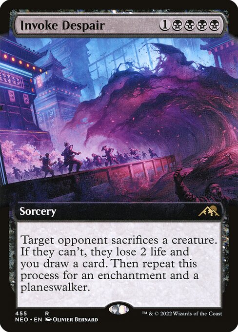 Invoke Despair (455) - EXTENDED ART (Foil) - Kamigawa: Neon Dynasty - Game On