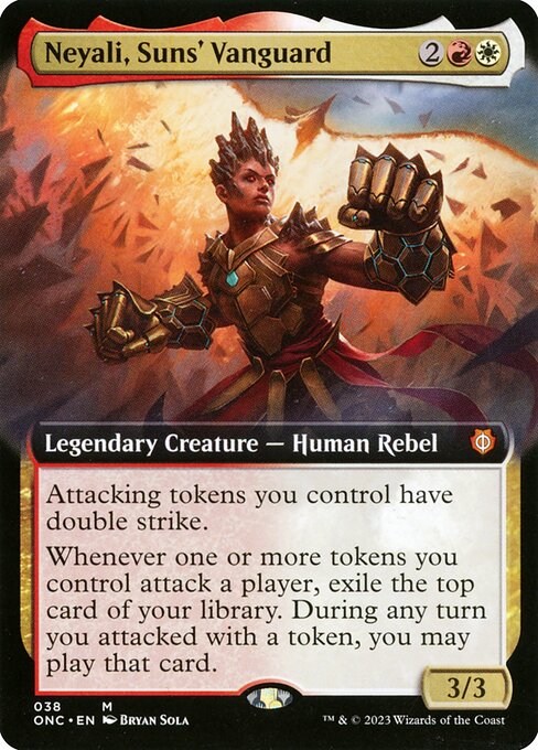 Neyali, Suns' Vanguard (38) - EXTENDED ART (Foil) - Phyrexia: All Will Be One Commander - Game On
