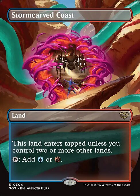 Stormcarved Coast (304) - BORDERLESS - FULL ART (Foil) - Secrets of Strixhaven - Game On