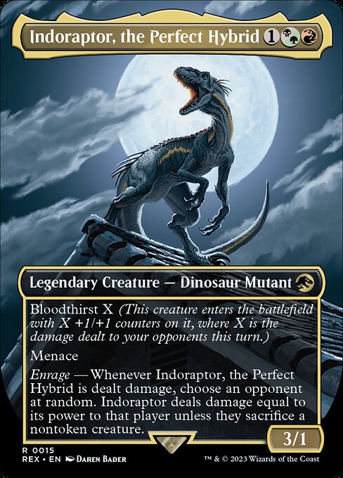 Indoraptor, the Perfect Hybrid (15) - BORDERLESS - FULL ART (Foil) - Jurassic World Collection - Game On