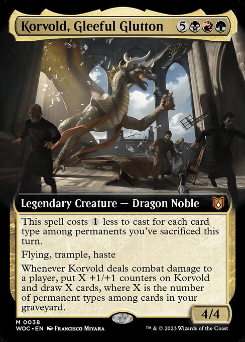 Korvold, Gleeful Glutton (38) - EXTENDED ART - Wilds of Eldraine Commander - Game On