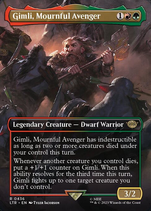 Gimli, Mournful Avenger (436) - BORDERLESS - FULL ART - The Lord of the Rings: Tales of Middle-earth - Game On