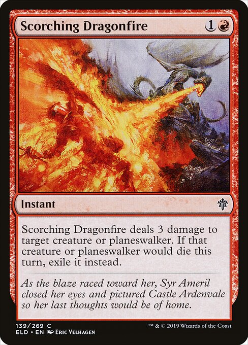 Scorching Dragonfire (139) (Foil) - Throne of Eldraine - Game On