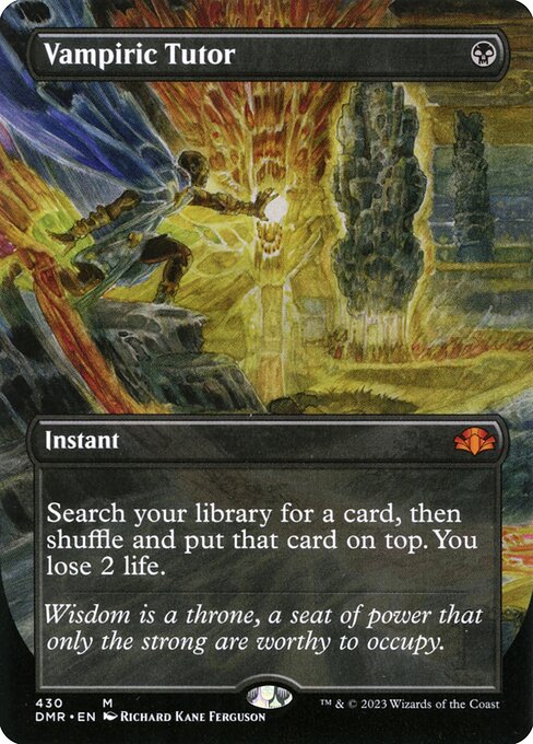 Vampiric Tutor (430) - BORDERLESS - FULL ART (Foil) - Dominaria Remastered - Game On