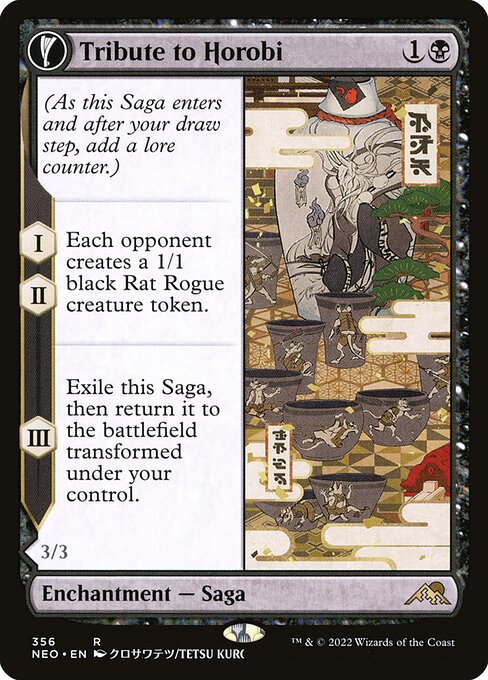 Tribute to Horobi // Echo of Death's Wail (356) - SHOWCASE (Foil) - Kamigawa: Neon Dynasty - Game On