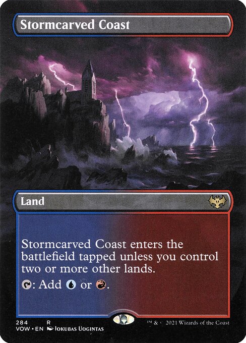 Stormcarved Coast (284) - BORDERLESS - FULL ART (Foil) - Innistrad: Crimson Vow - Game On
