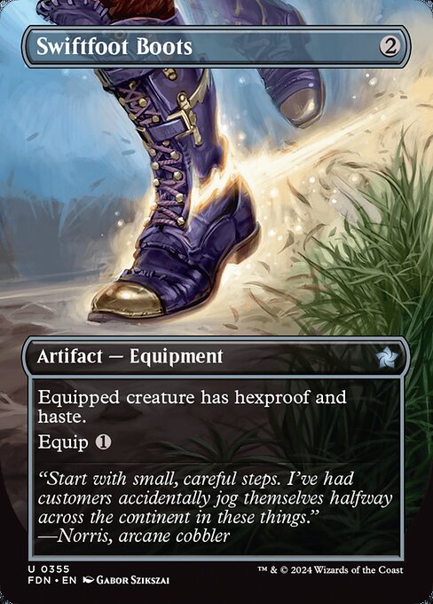 Swiftfoot Boots (355) - BORDERLESS (Foil) - Foundations - Game On