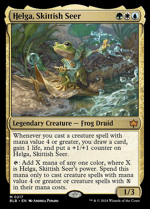 Helga, Skittish Seer (217) (Foil) - Bloomburrow - Game On