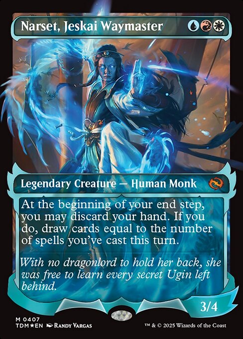 Narset, Jeskai Waymaster (407) - BORDERLESS - FULL ART (Foil) - Tarkir: Dragonstorm - Game On