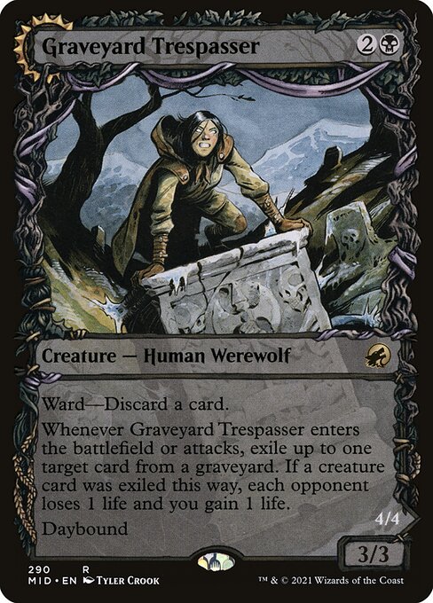 Graveyard Trespasser // Graveyard Glutton (290) - SHOWCASE (Foil) - Innistrad: Midnight Hunt - Game On