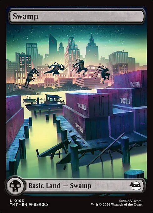 Swamp (193) - FULL ART (Foil) - Teenage Mutant Ninja Turtles - Game On