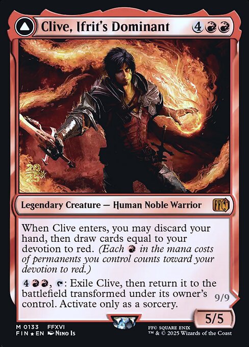 Clive, Ifrit's Dominant // Ifrit, Warden of Inferno (133s) (Foil) - Final Fantasy Promos - Game On