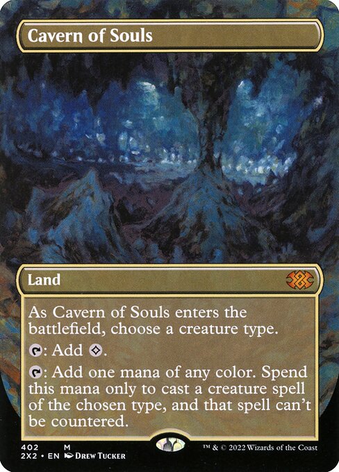 Cavern of Souls (402) - BORDERLESS - FULL ART (Foil) - Double Masters 2022 - Game On