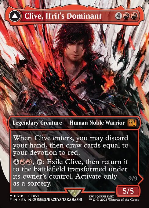 Clive, Ifrit's Dominant // Ifrit, Warden of Inferno (318) - BORDERLESS - FULL ART - Final Fantasy - Game On