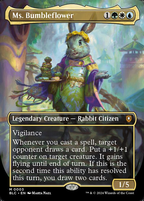 Ms. Bumbleflower (3) - BORDERLESS - FULL ART (Foil) - Bloomburrow Commander - Game On