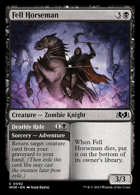 Fell Horseman // Deathly Ride (92) (Foil) - Wilds of Eldraine - Game On