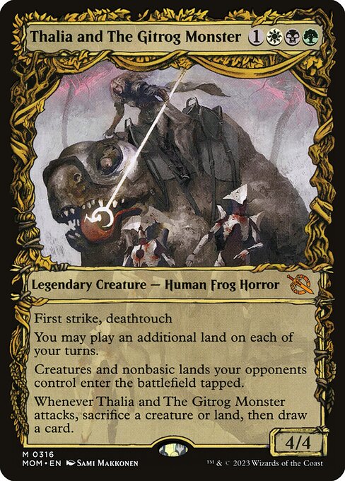 Thalia and The Gitrog Monster (316) - SHOWCASE - FULL ART (Foil) - March of the Machine - Game On