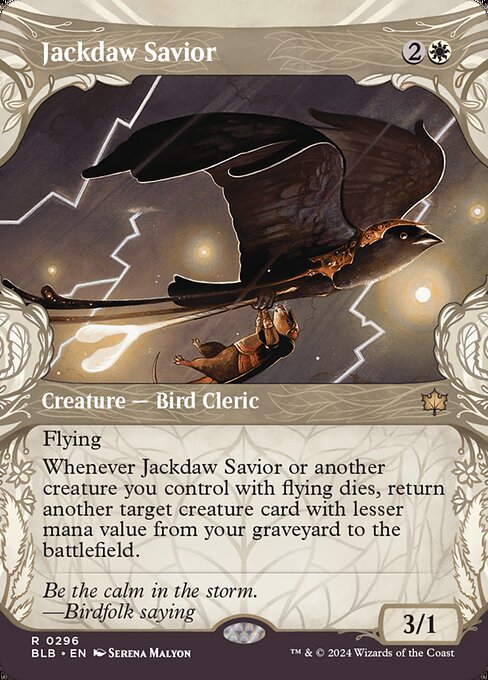 Jackdaw Savior (296) - BORDERLESS - Bloomburrow - Game On