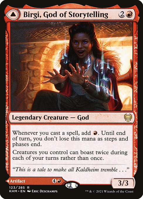Birgi, God of Storytelling // Harnfel, Horn of Bounty (123) (Foil) - Kaldheim - Game On
