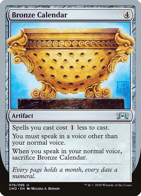 Bronze Calendar (76) - Unsanctioned - Game On