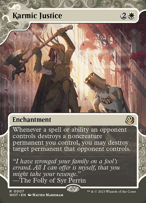 Karmic Justice (7) - BORDERLESS (Foil) - Wilds of Eldraine: Enchanting Tales - Game On