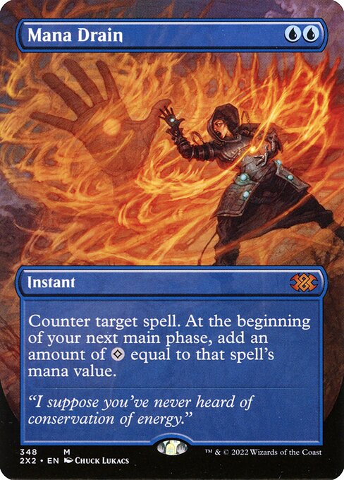Mana Drain (348) - BORDERLESS (Foil) - Double Masters 2022 - Game On