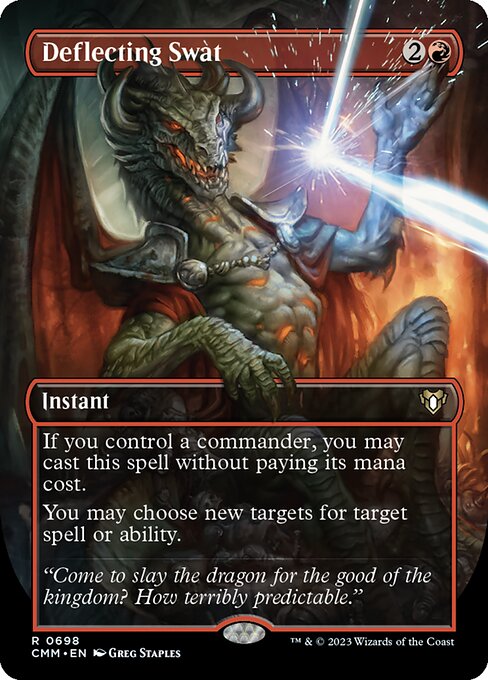 Deflecting Swat (698) - BORDERLESS - FULL ART - Commander Masters - Game On