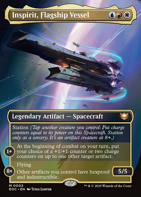 Inspirit, Flagship Vessel (2) - BORDERLESS - FULL ART (Foil) - Edge of Eternities Commander - Game On