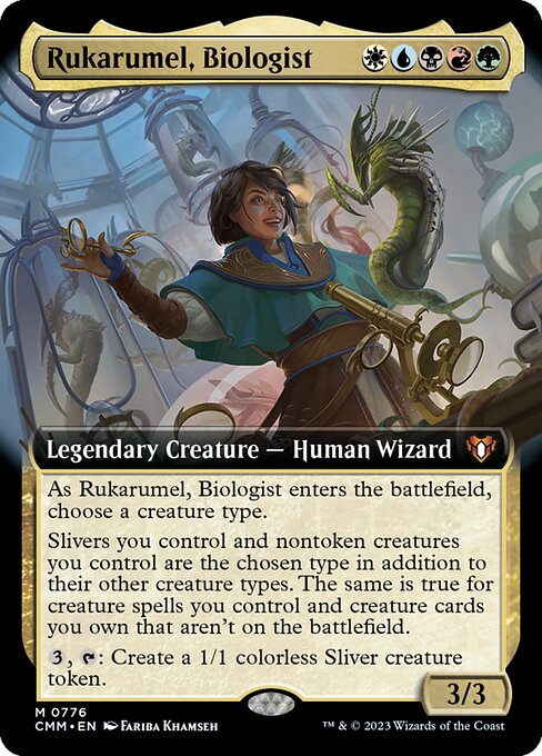 Rukarumel, Biologist (776) - EXTENDED ART (Foil) - Commander Masters - Game On