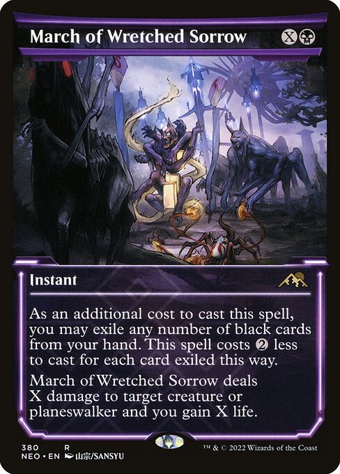 March of Wretched Sorrow (380) - SHOWCASE (Foil) - Kamigawa: Neon Dynasty - Game On