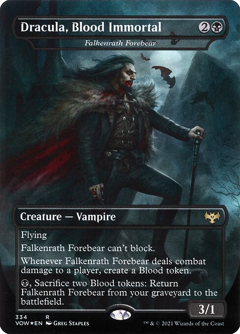 Falkenrath Forebear (334) - BORDERLESS - FULL ART (Foil) - Innistrad: Crimson Vow - Game On