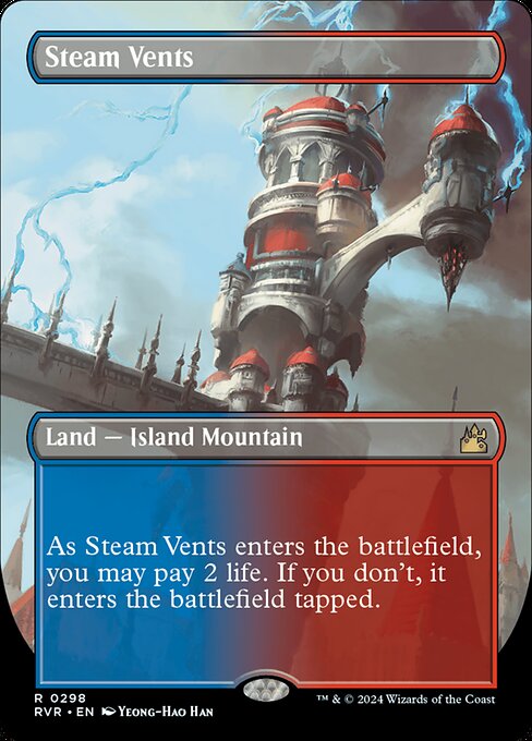 Steam Vents (298) - BORDERLESS - FULL ART - Ravnica Remastered - Game On
